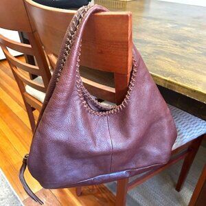Banana Republic Brown Pebbled Leather Hobo Bag